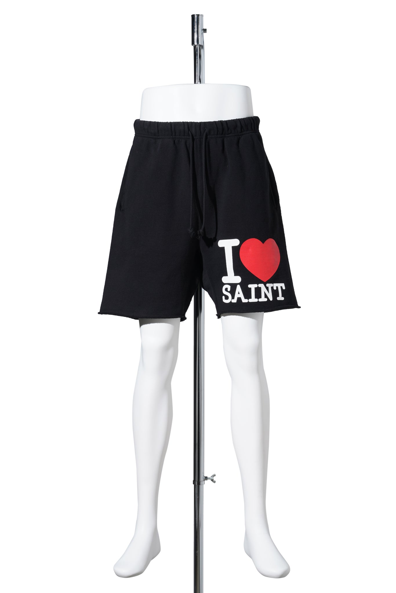 SWEAT SHORTS/I LOVE SAINT / BLK