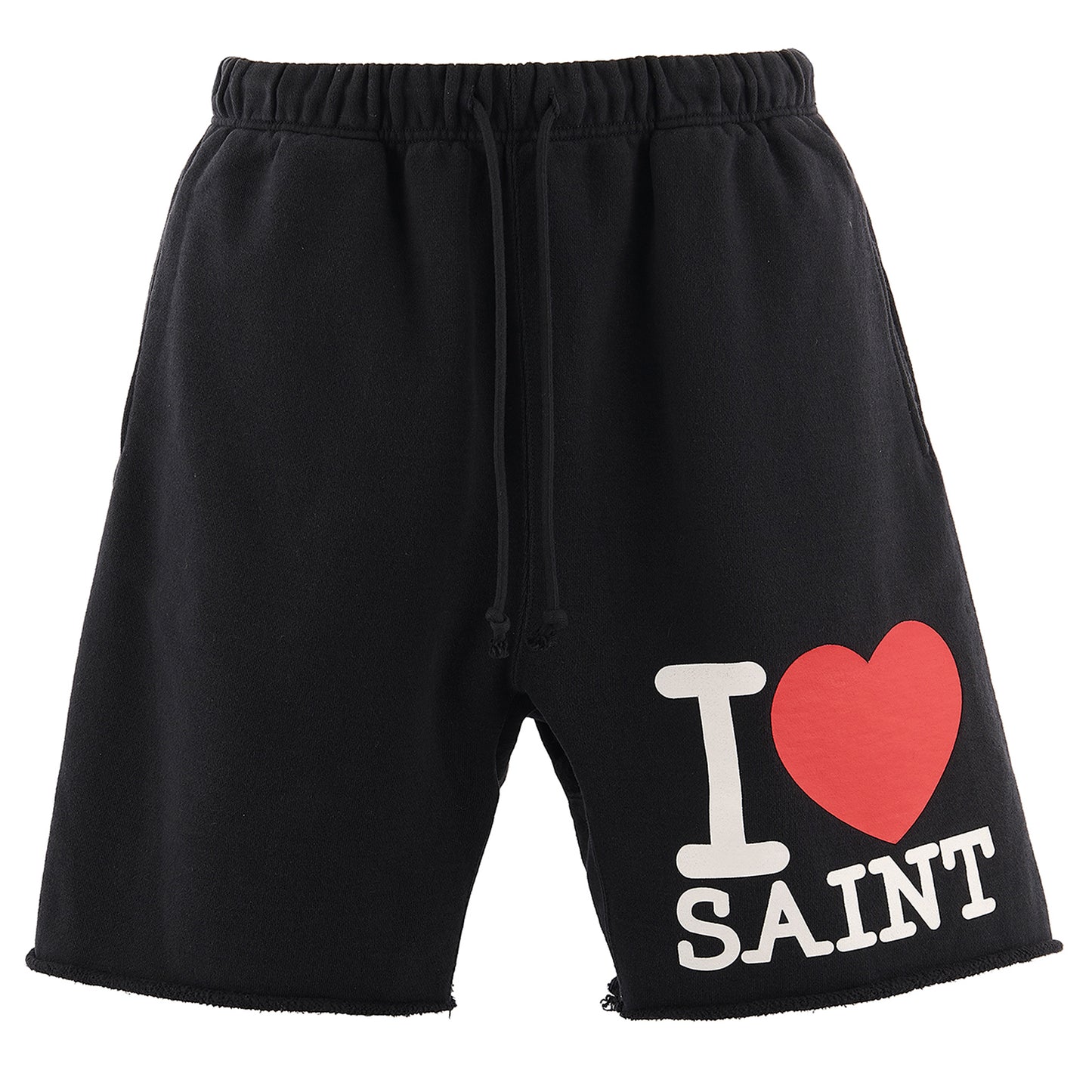 SWEAT SHORTS/I LOVE SAINT / BLK