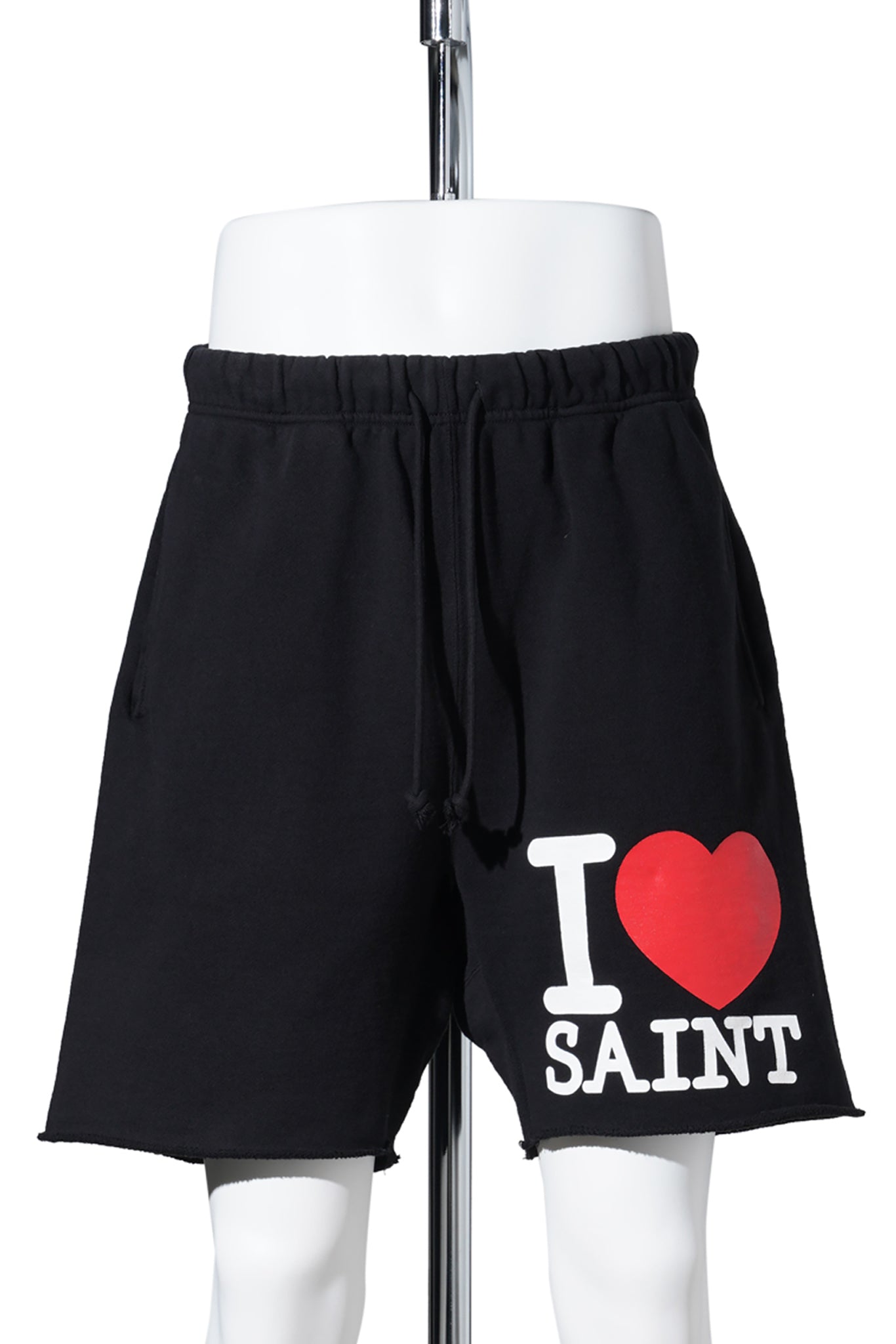 SWEAT SHORTS/I LOVE SAINT / BLK