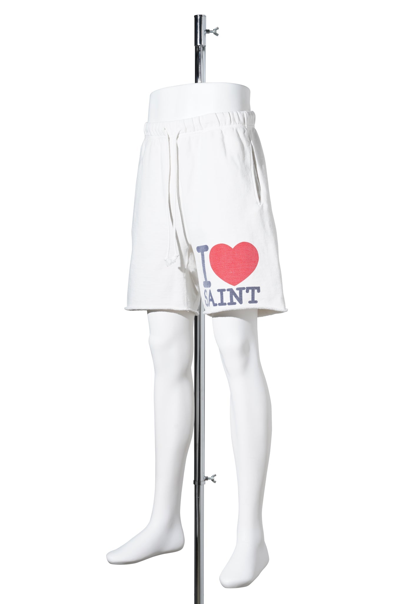 SWEAT SHORTS/I LOVE SAINT / WHT
