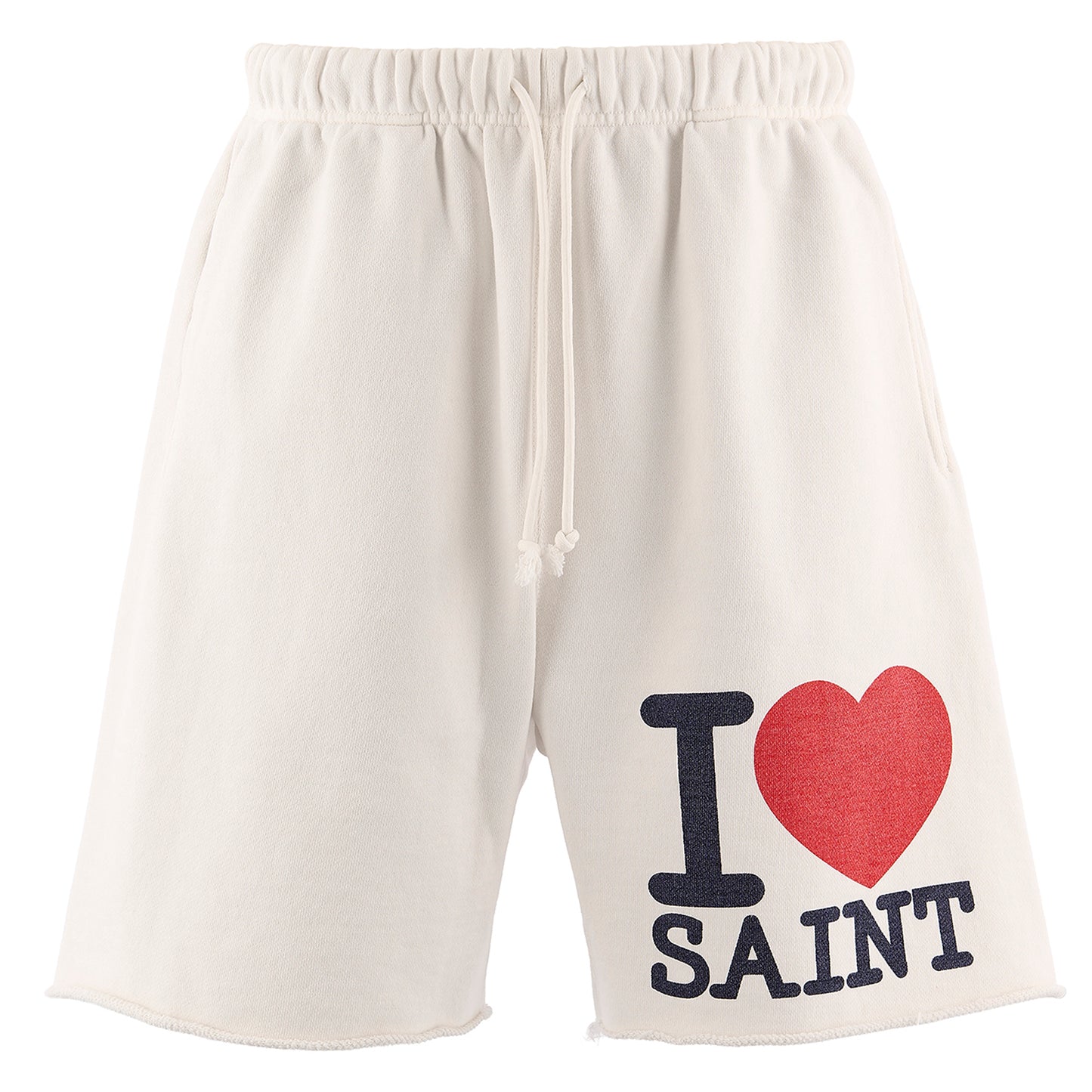 SWEAT SHORTS/I LOVE SAINT / WHT