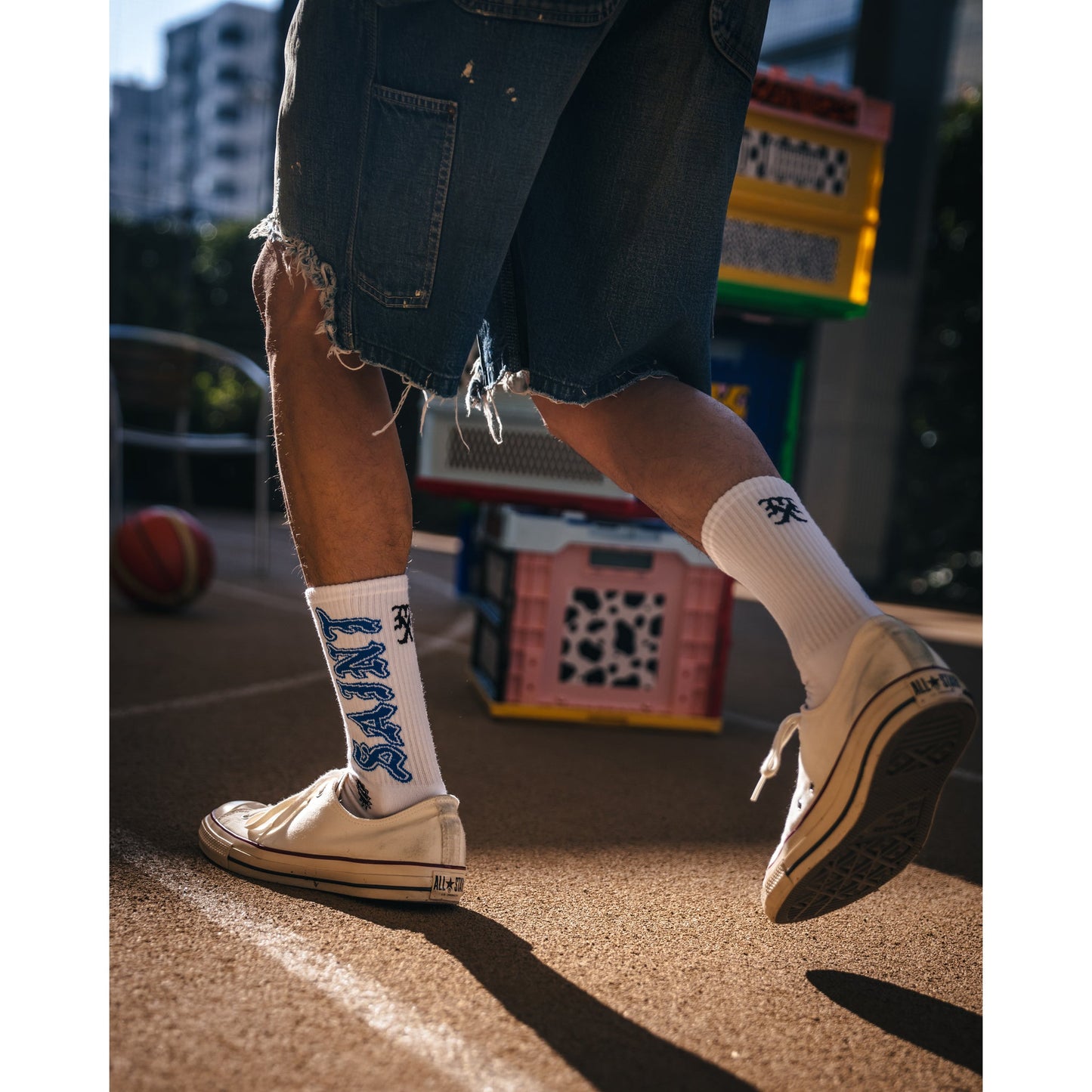 SOCKS/SAINT / WHITE+BLUE