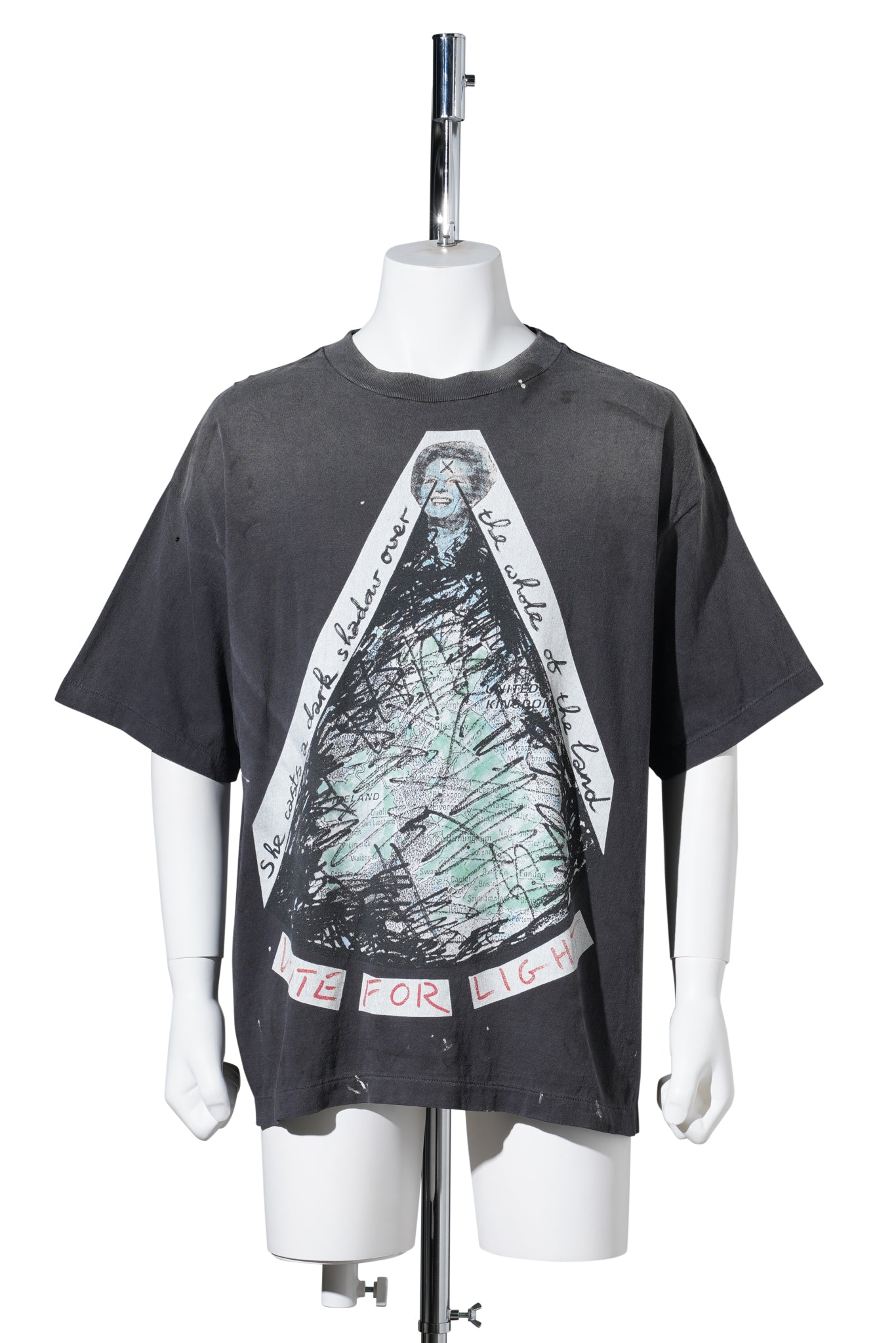 SAINT Mxxxxxx x Jamie Reid JR_SS T-SHIRT/VOTE F LIGHT / BLK