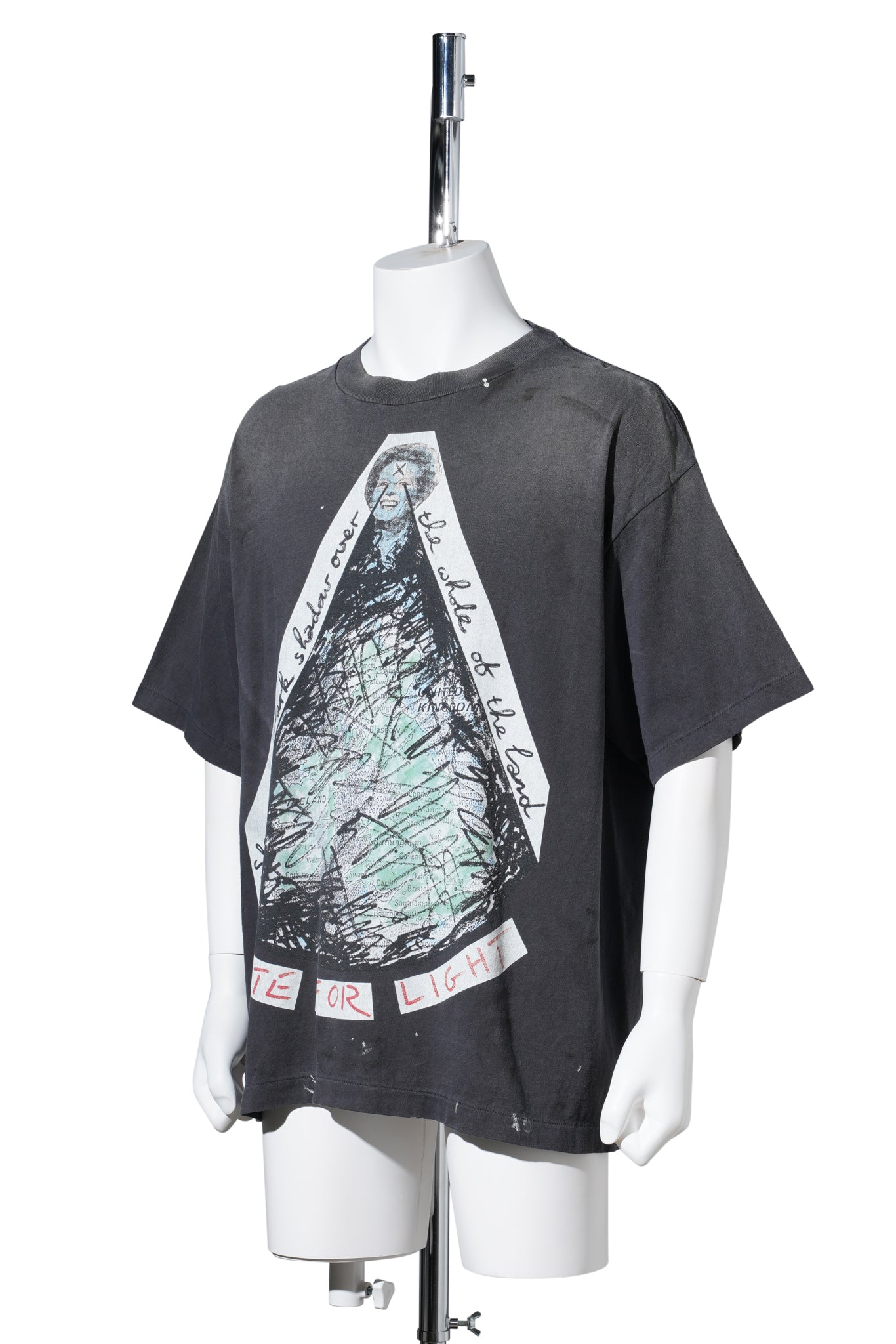 SAINT Mxxxxxx x Jamie Reid JR_SS T-SHIRT/VOTE F LIGHT / BLK