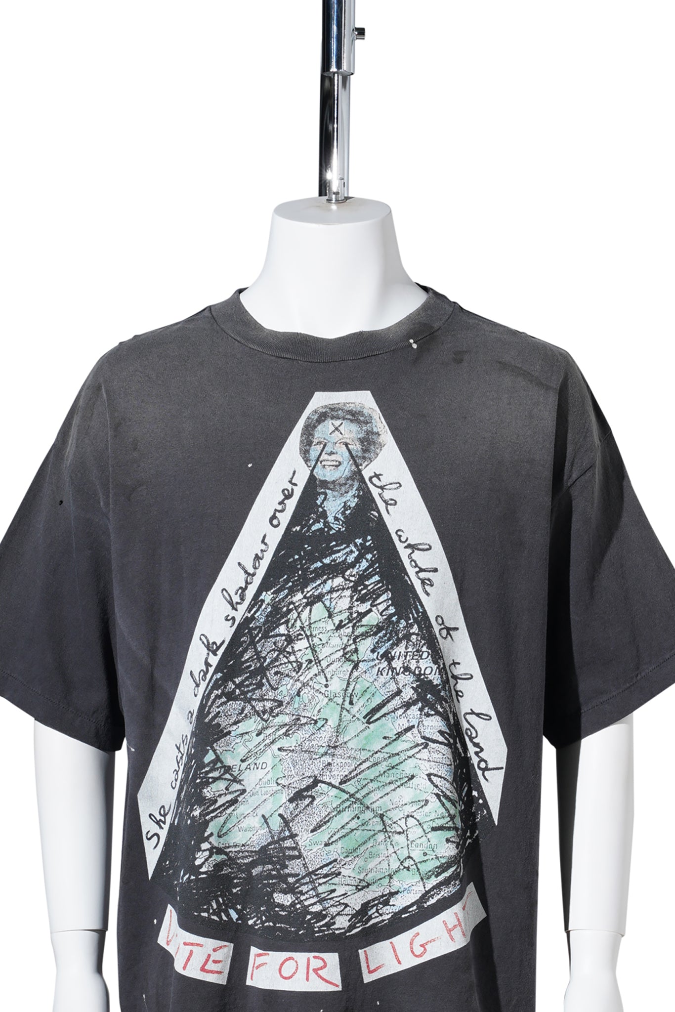 SAINT Mxxxxxx x Jamie Reid JR_SS T-SHIRT/VOTE F LIGHT / BLK