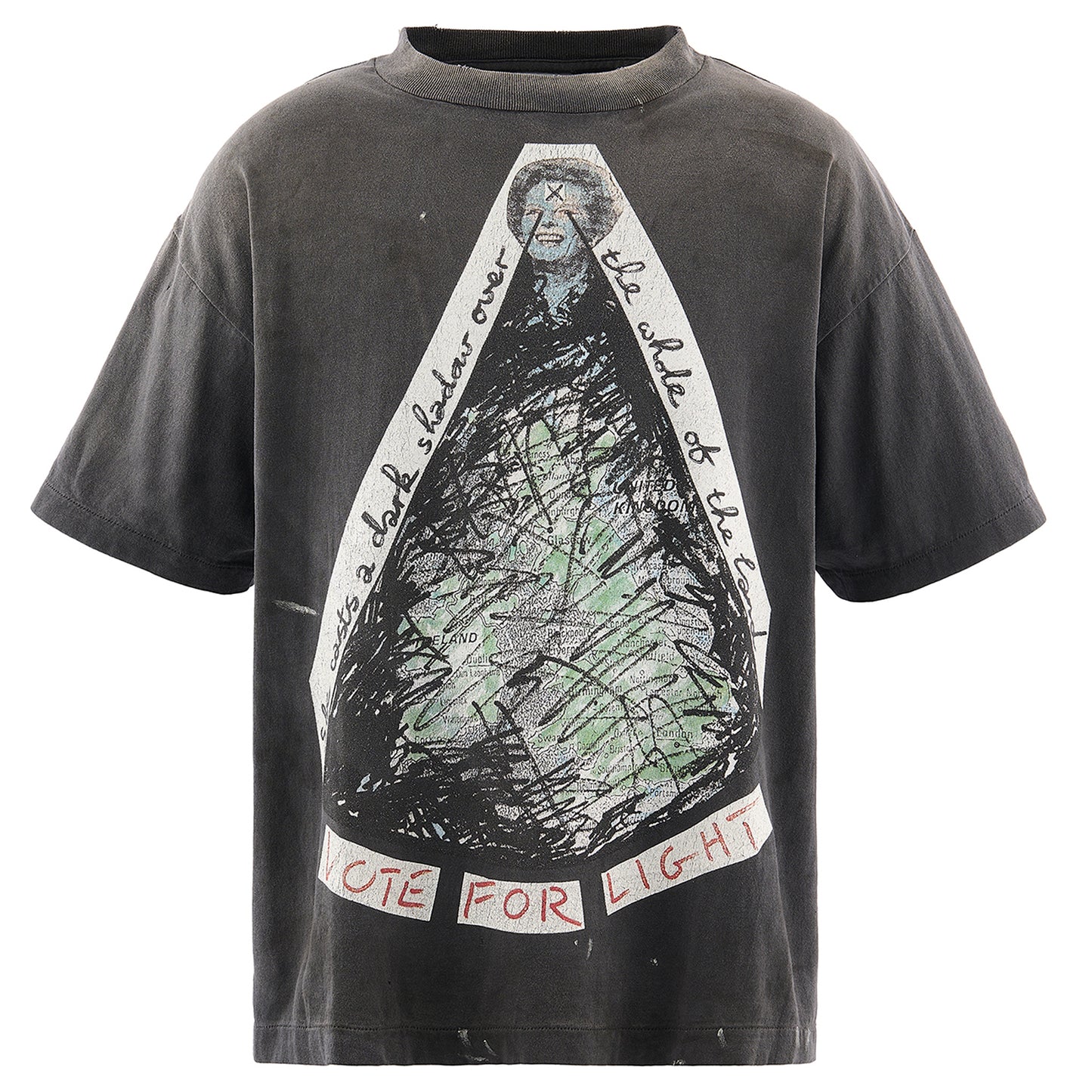 SAINT Mxxxxxx x Jamie Reid JR_SS T-SHIRT/VOTE F LIGHT / BLK