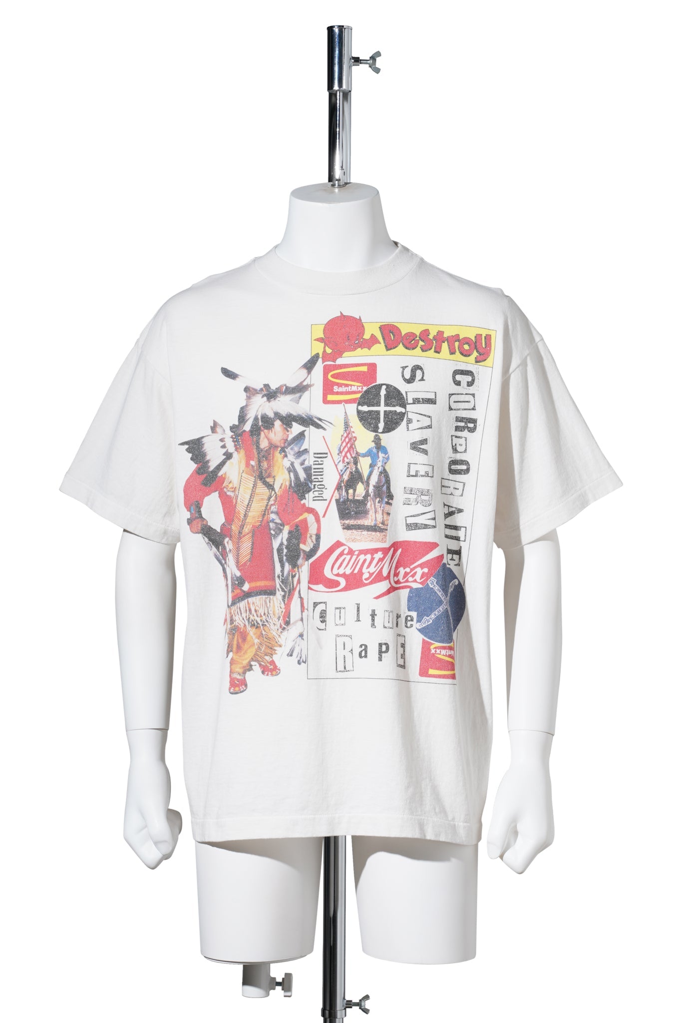 SAINT Mxxxxxx x Jamie Reid JR_SS T-SHIRT/DESTROY / WHITE