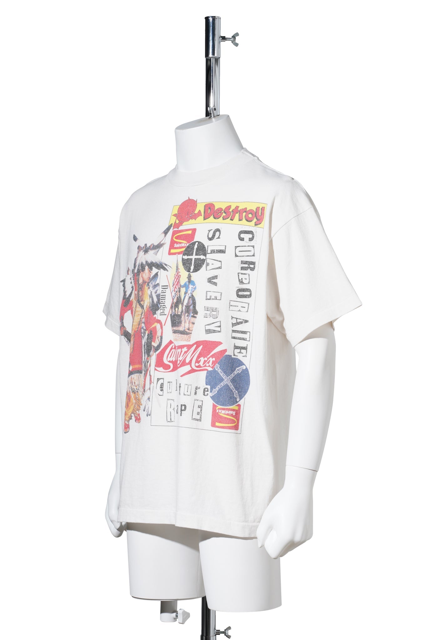 SAINT Mxxxxxx x Jamie Reid JR_SS T-SHIRT/DESTROY / WHITE
