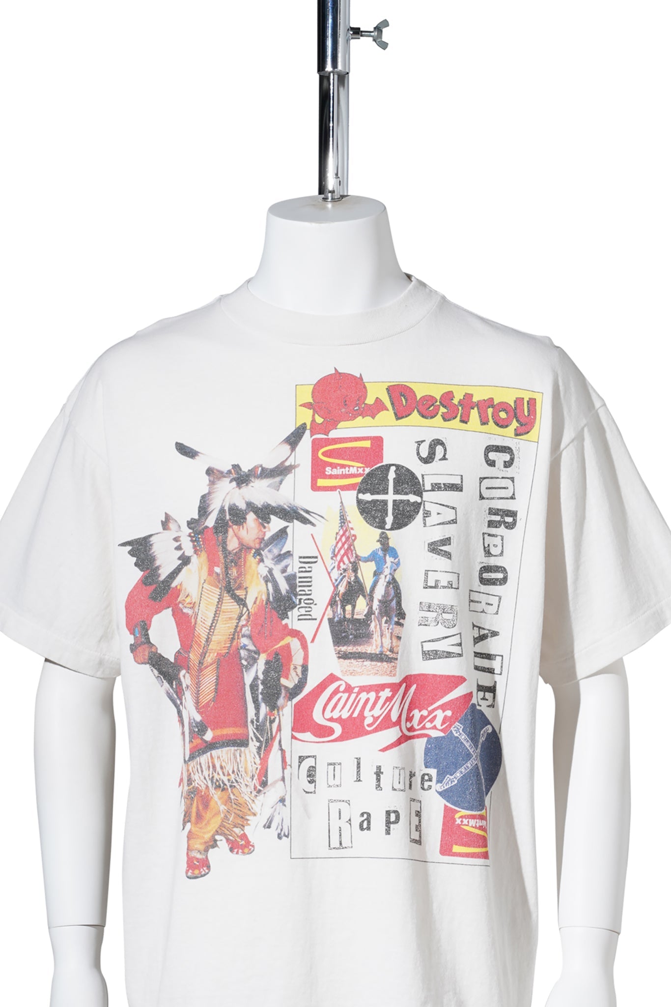 SAINT Mxxxxxx x Jamie Reid JR_SS T-SHIRT/DESTROY / WHITE