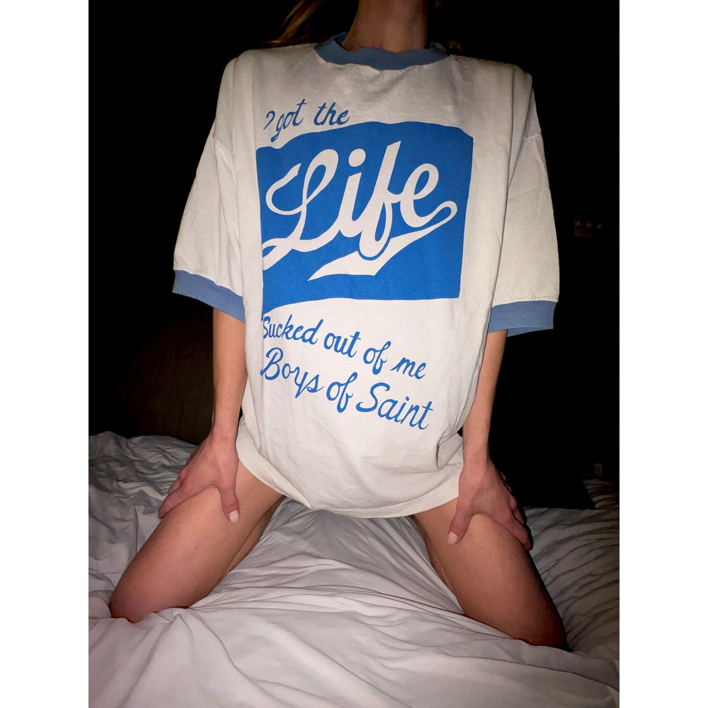 SAINT Mxxxxxx x Boys of summer BOS_SS T-SHIRT/RINGER TEE / WHITE