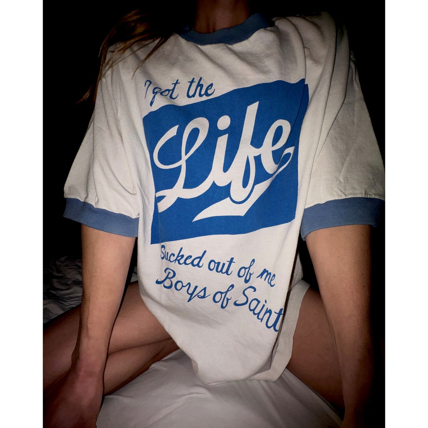 SAINT Mxxxxxx x Boys of summer BOS_SS T-SHIRT/RINGER TEE / WHITE