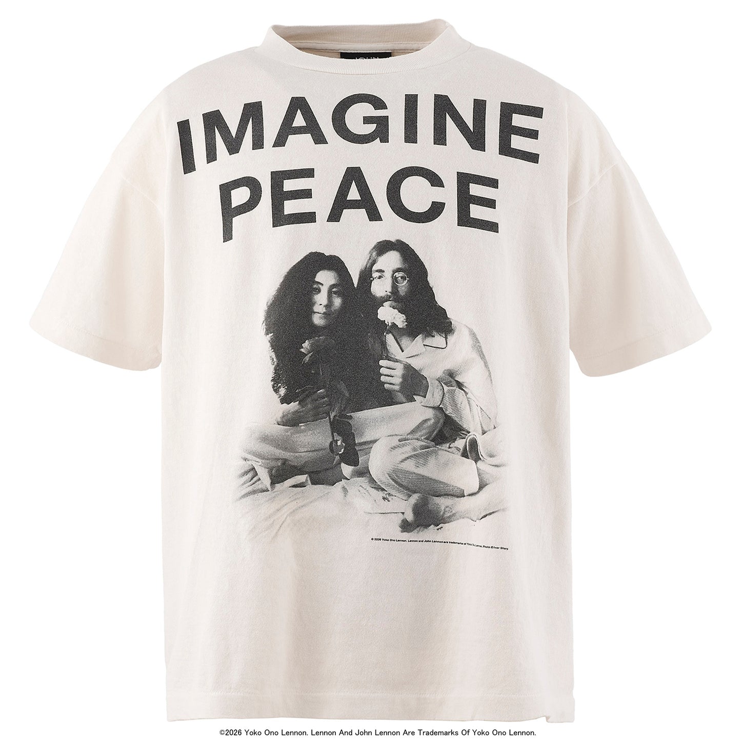 SAINT Mxxxxxx x JOHN LENNON JL_SS T-SHIRT/IMAGINE PEACE / WHT