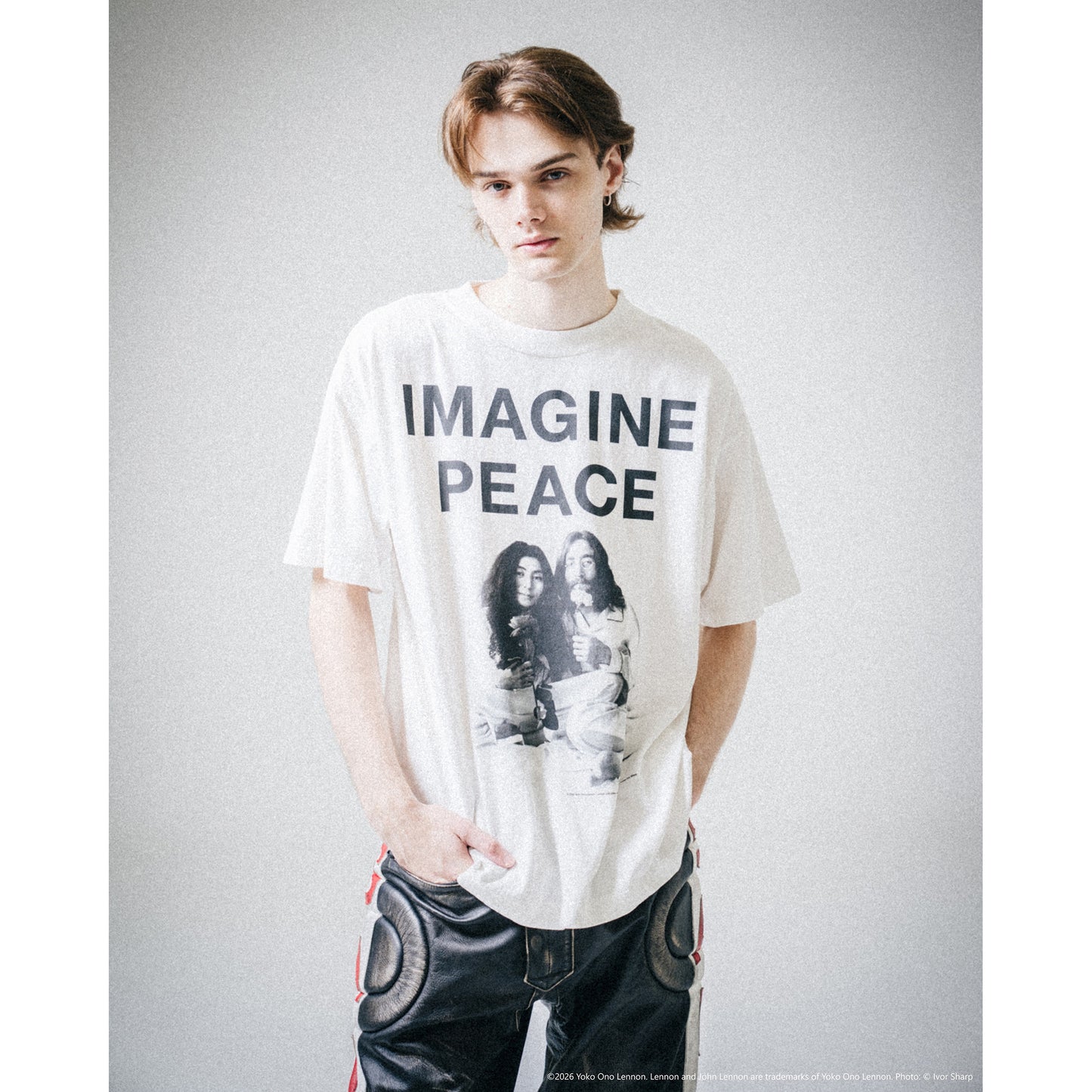 SAINT Mxxxxxx x JOHN LENNON JL_SS T-SHIRT/IMAGINE PEACE / WHT