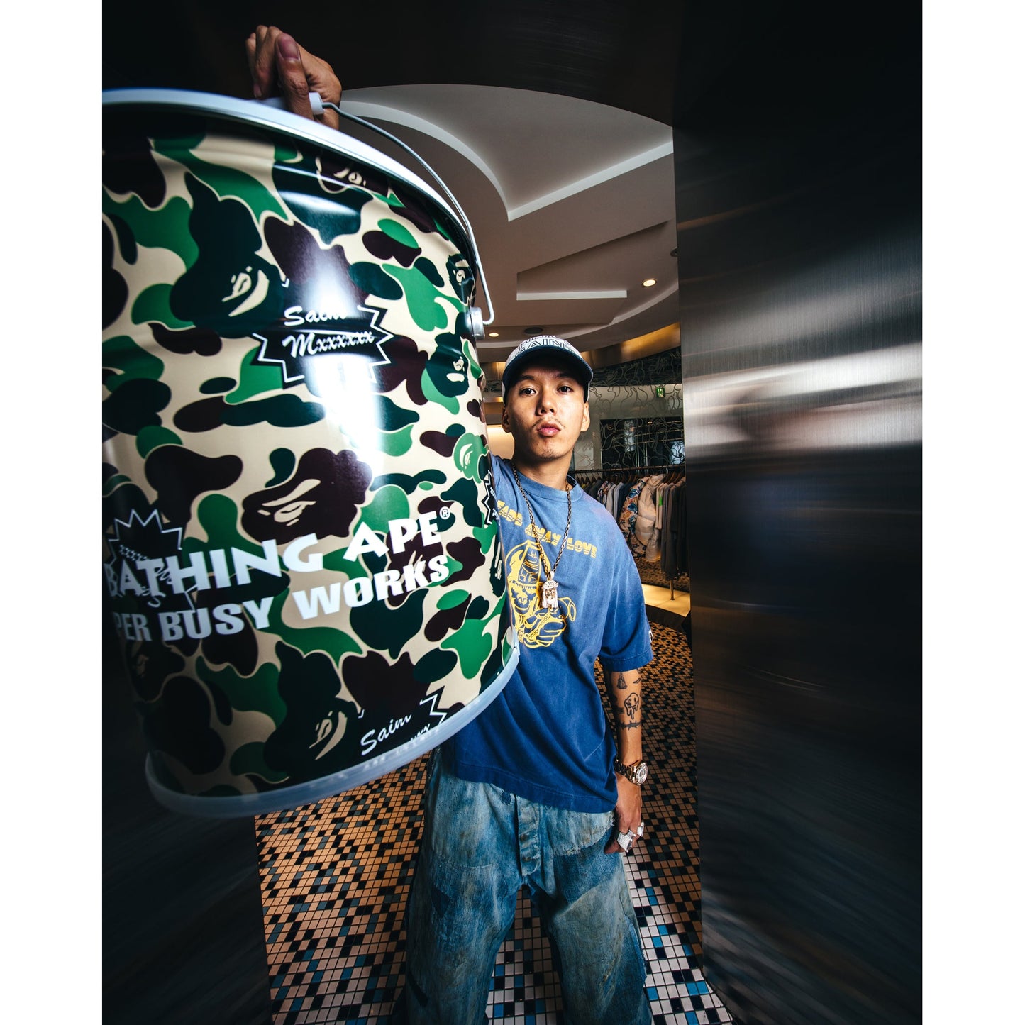SAINT Mxxxxxx x A BATHING APE® BAPE_CAN STOOL / CAMO