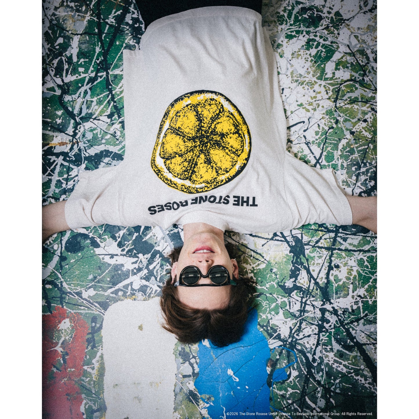 SAINT Mxxxxxx x THE STONE ROSES TSR_SS T-SHIRT/LEMON / WHITE