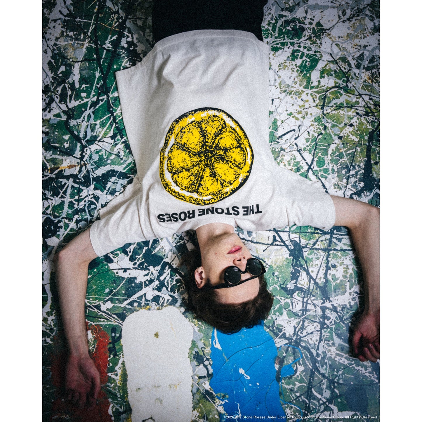 SAINT Mxxxxxx x THE STONE ROSES TSR_SS T-SHIRT/LEMON / WHITE