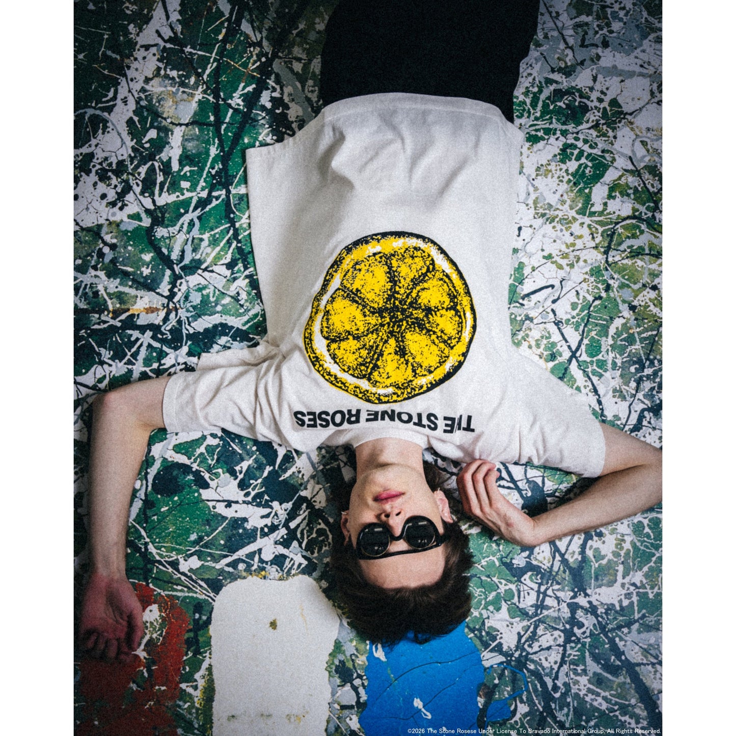 SAINT Mxxxxxx x THE STONE ROSES TSR_SS T-SHIRT/LEMON / WHITE