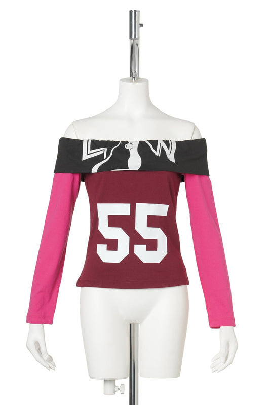 T-SHIRT OFF-SHOULDERS / MULTICOLOR