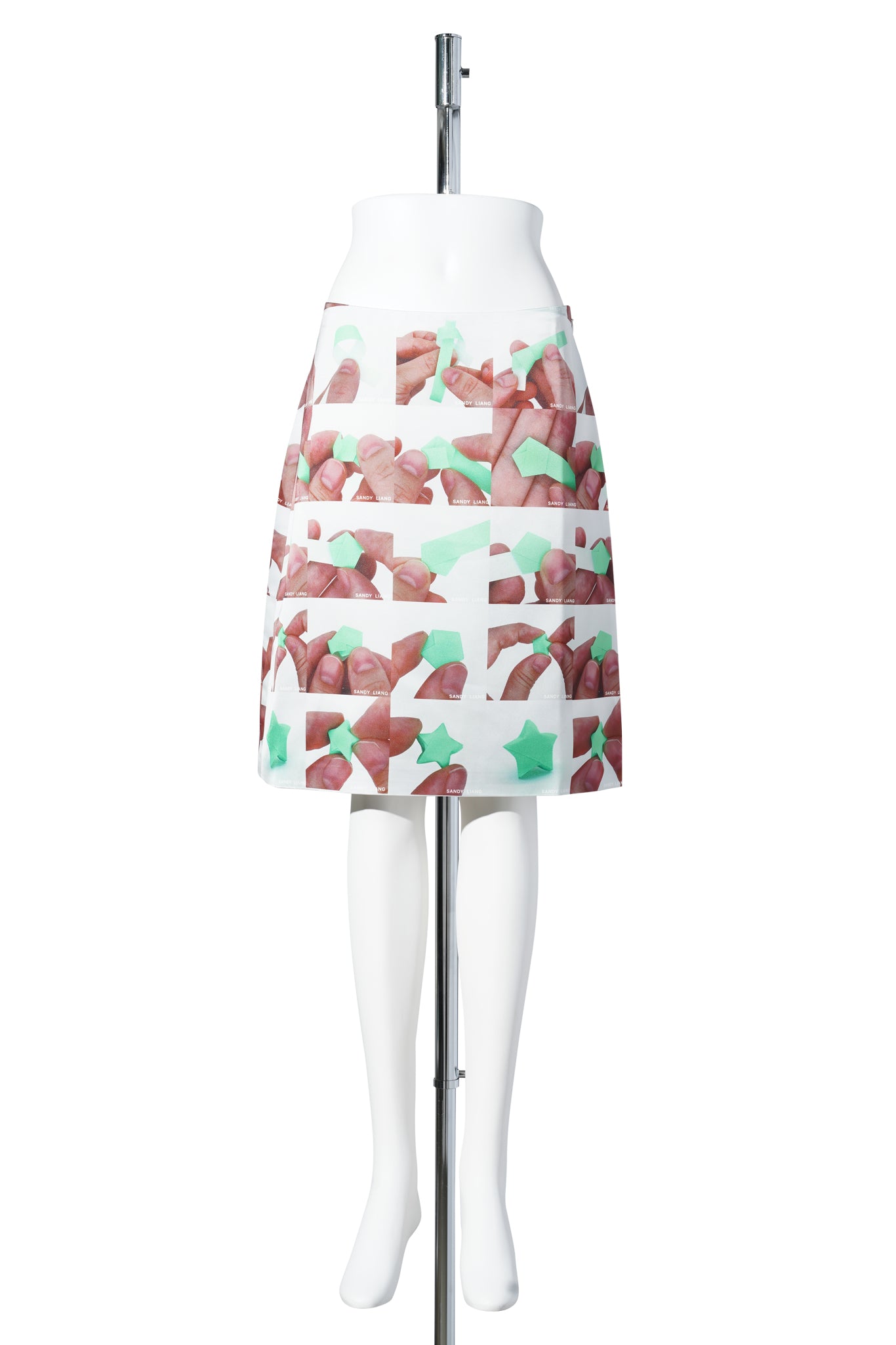 ORIGAMI INA SKIRT / WHITE MULTI