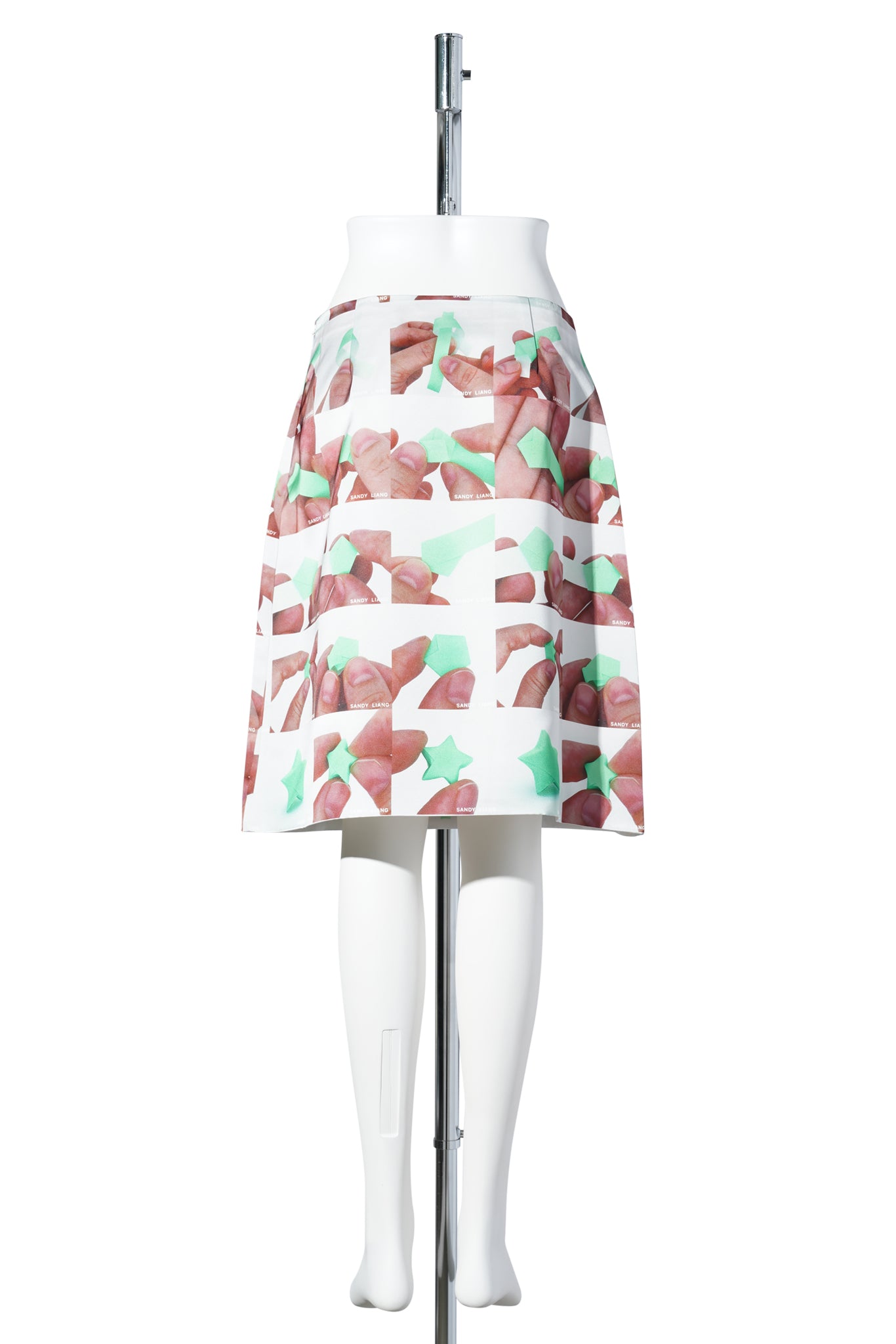 ORIGAMI INA SKIRT / WHITE MULTI