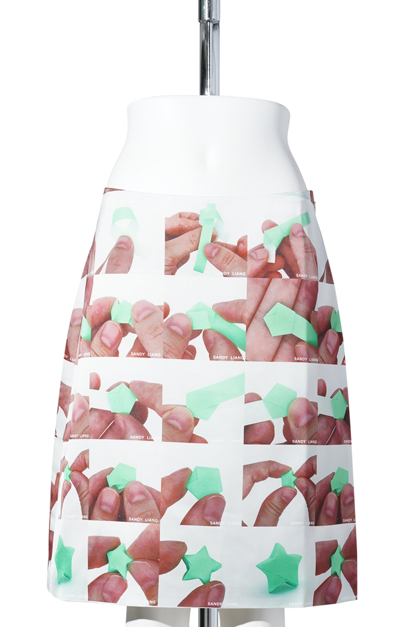 ORIGAMI INA SKIRT / WHITE MULTI