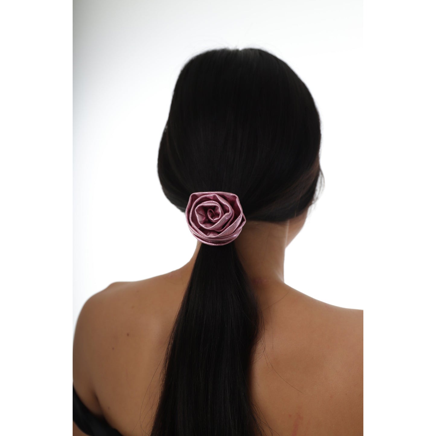 ROSETTE HAIR ELASTIC / METALLICPINK