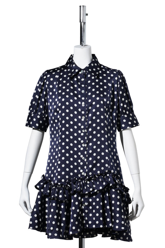 SNOOD DRESS / NAM:NAVY MULTI