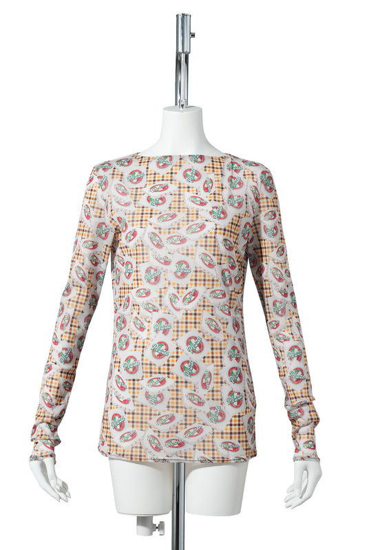 PIZZA MESH T-SHIRT / ORANGE