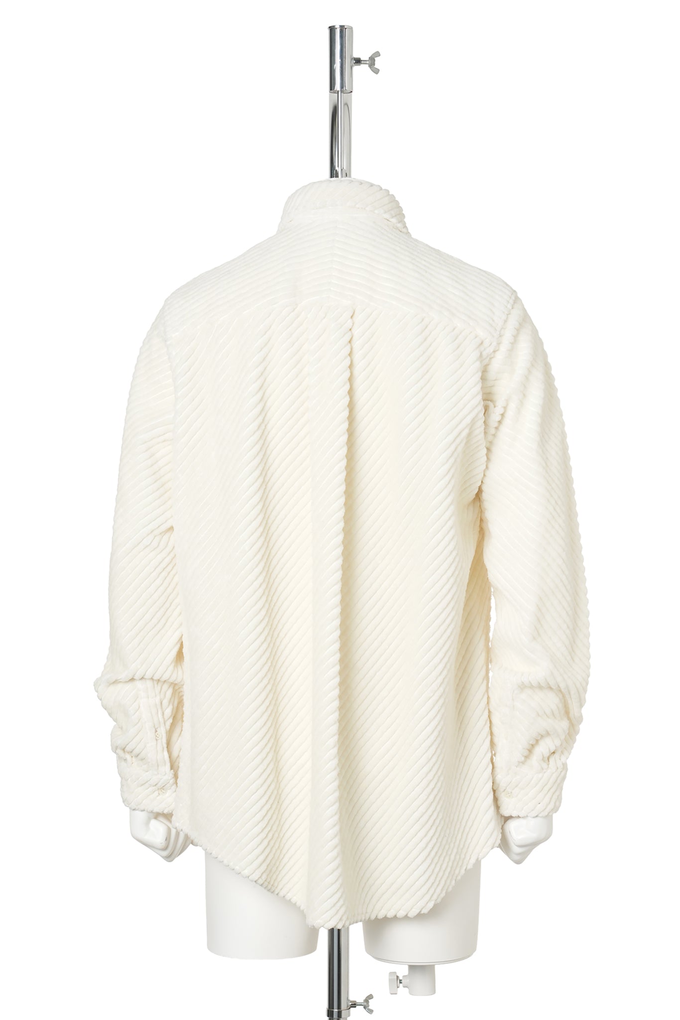 BIAS CUT HEAVY WALE DRESS SHIRT / WHITE