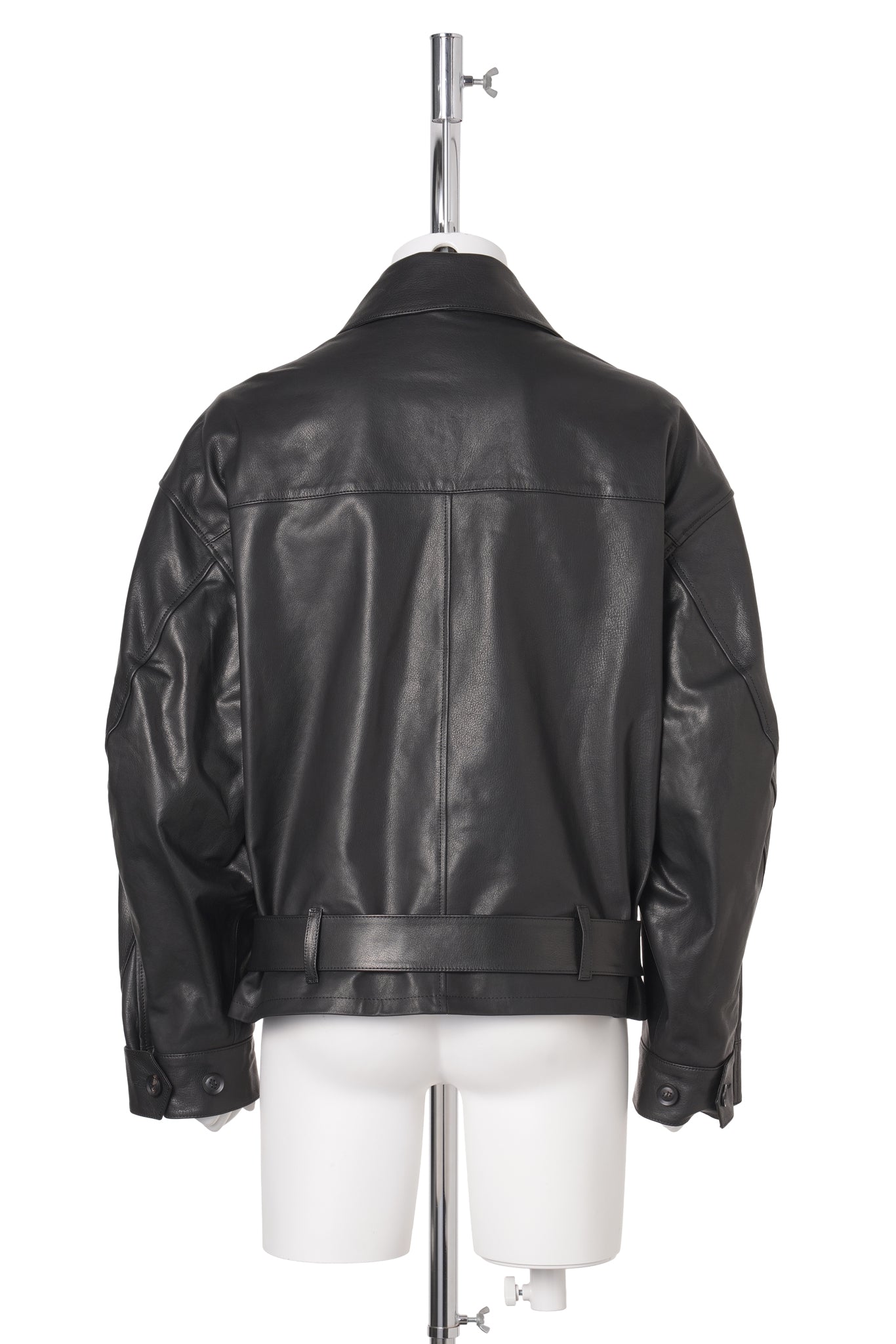 OILED LEATHER BLOUSON / BLACK