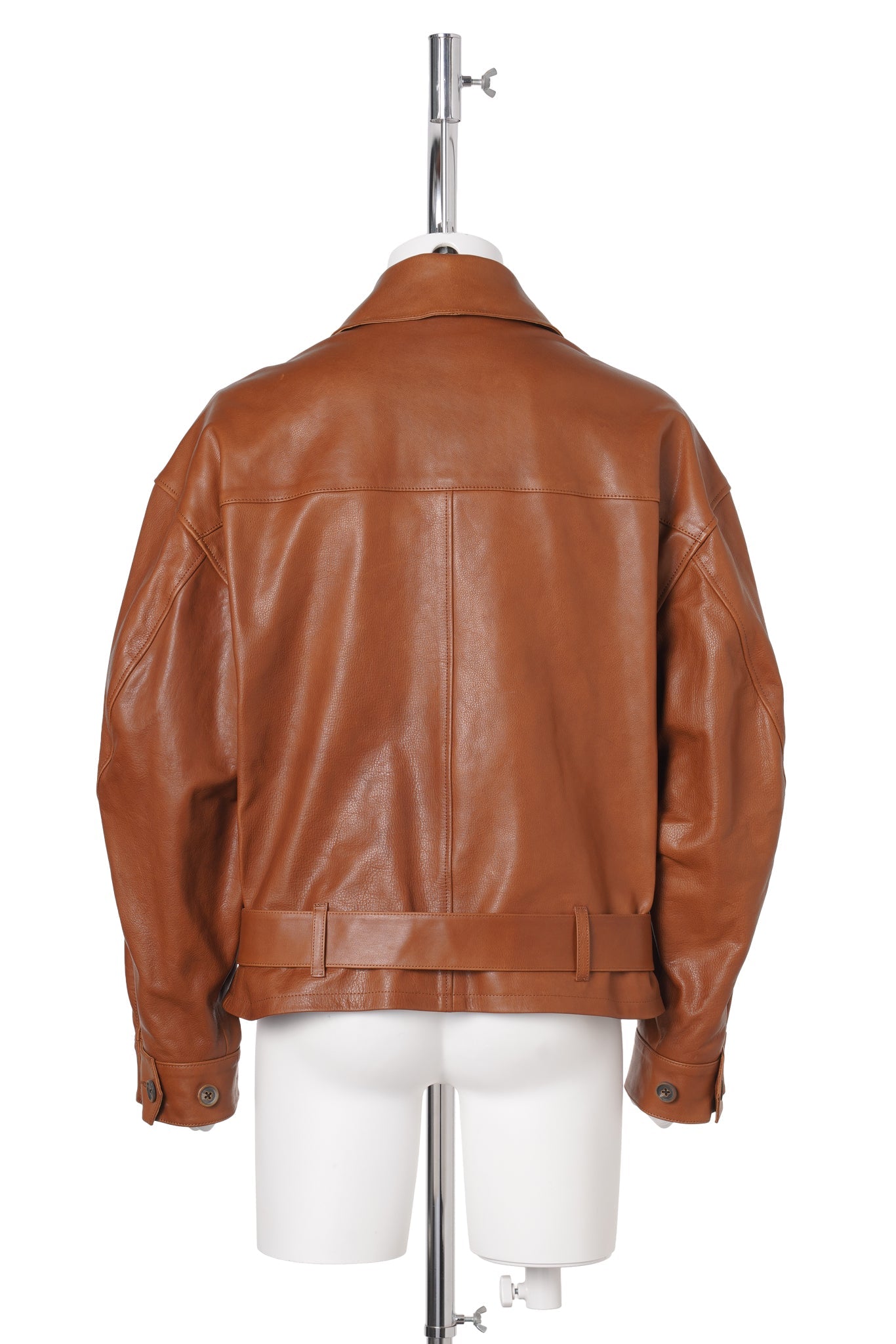 OILED LEATHER BLOUSON / CAMEL