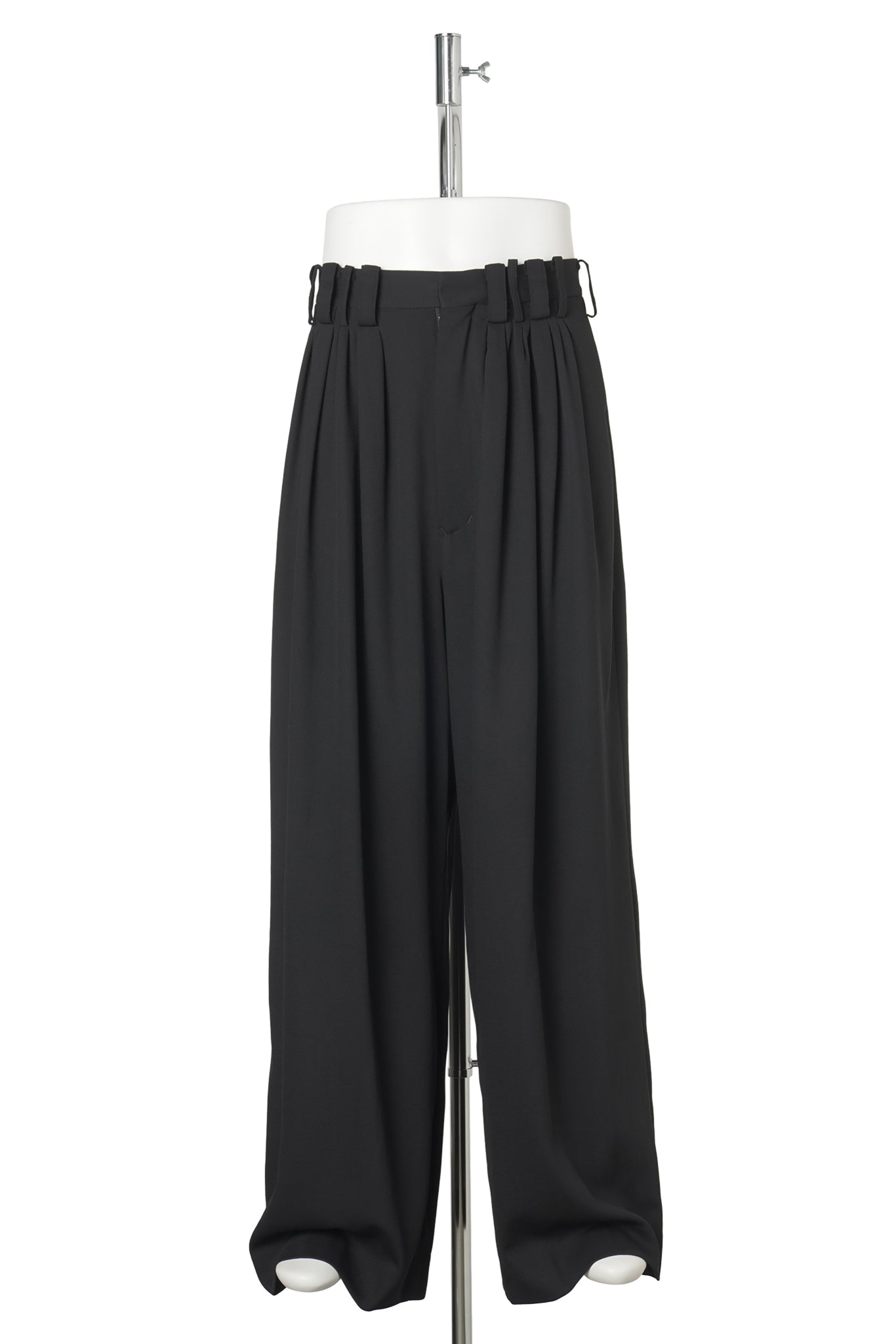 EIGHT TUCK HIGH WEST TROUSERS / BLACK