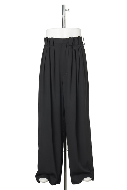 EIGHT TUCK HIGH WEST TROUSERS / BLACK