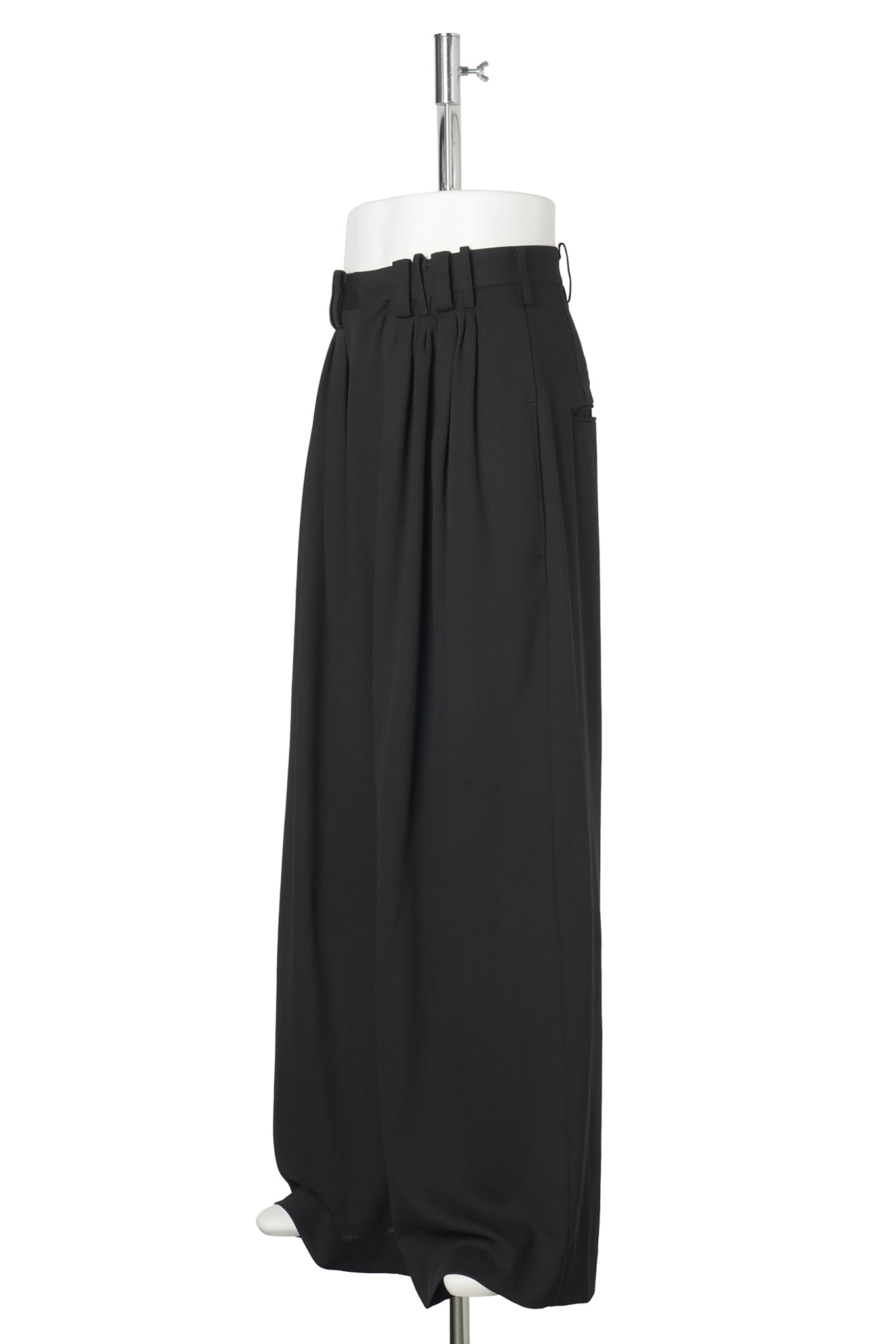 EIGHT TUCK HIGH WEST TROUSERS / BLACK