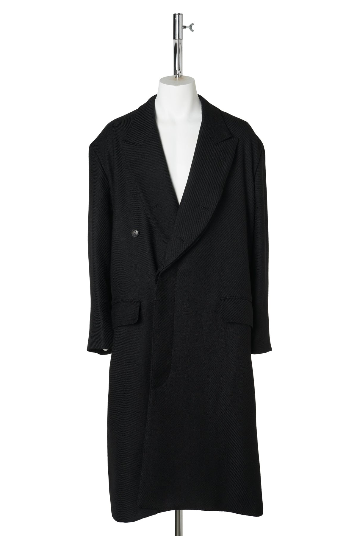 OPEN PLACKET CLASSIC DRILL COAT / BLACK