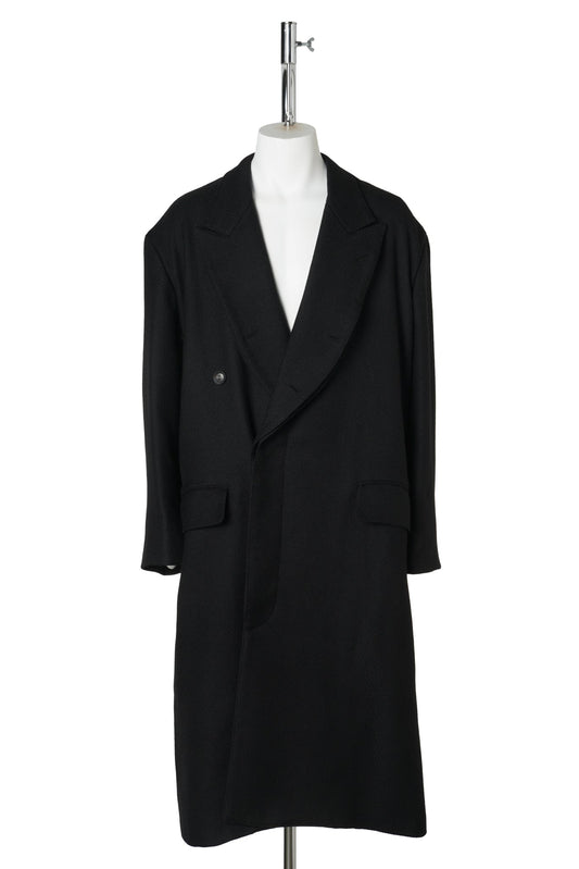 OPEN PLACKET CLASSIC DRILL COAT / BLACK