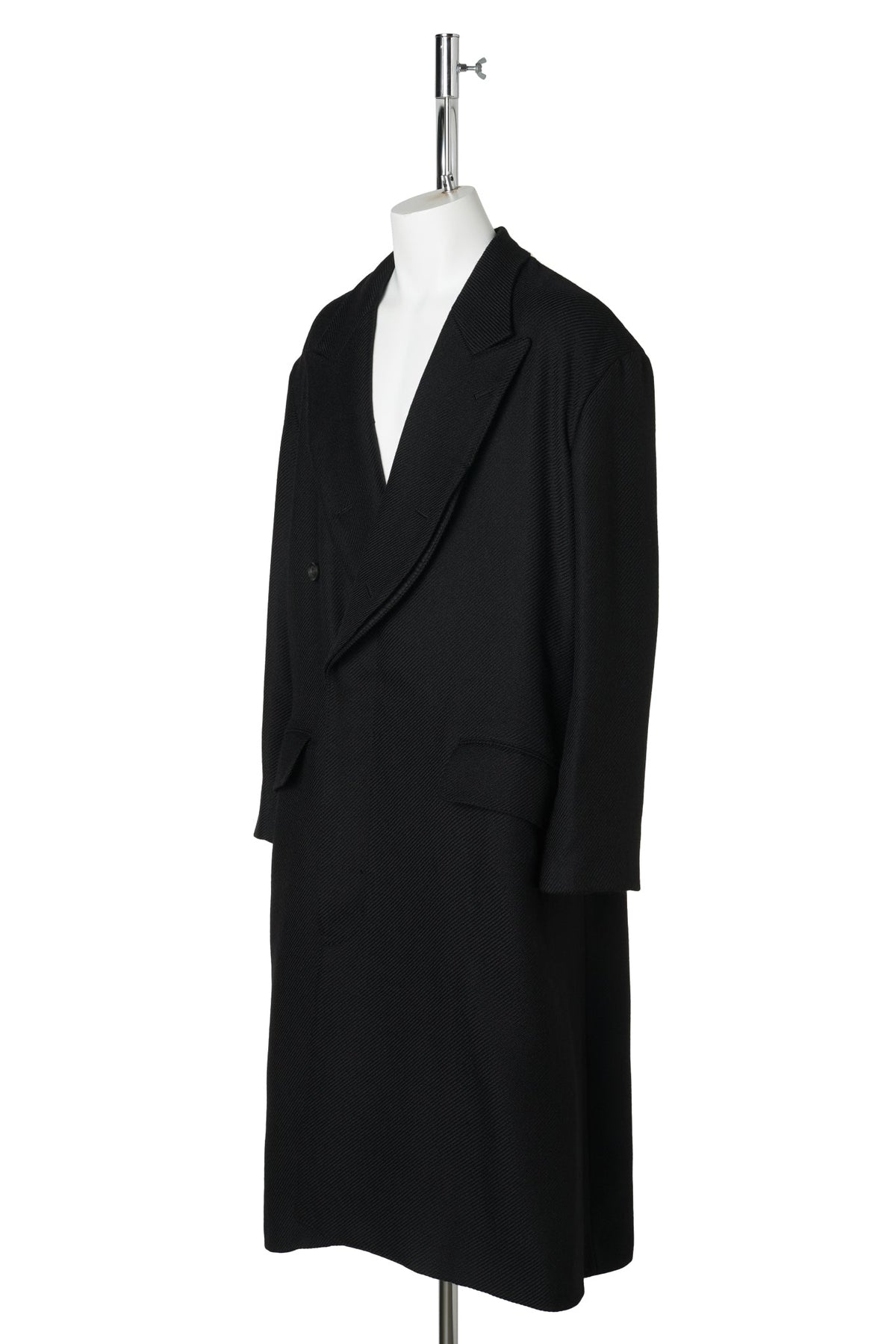 OPEN PLACKET CLASSIC DRILL COAT / BLACK
