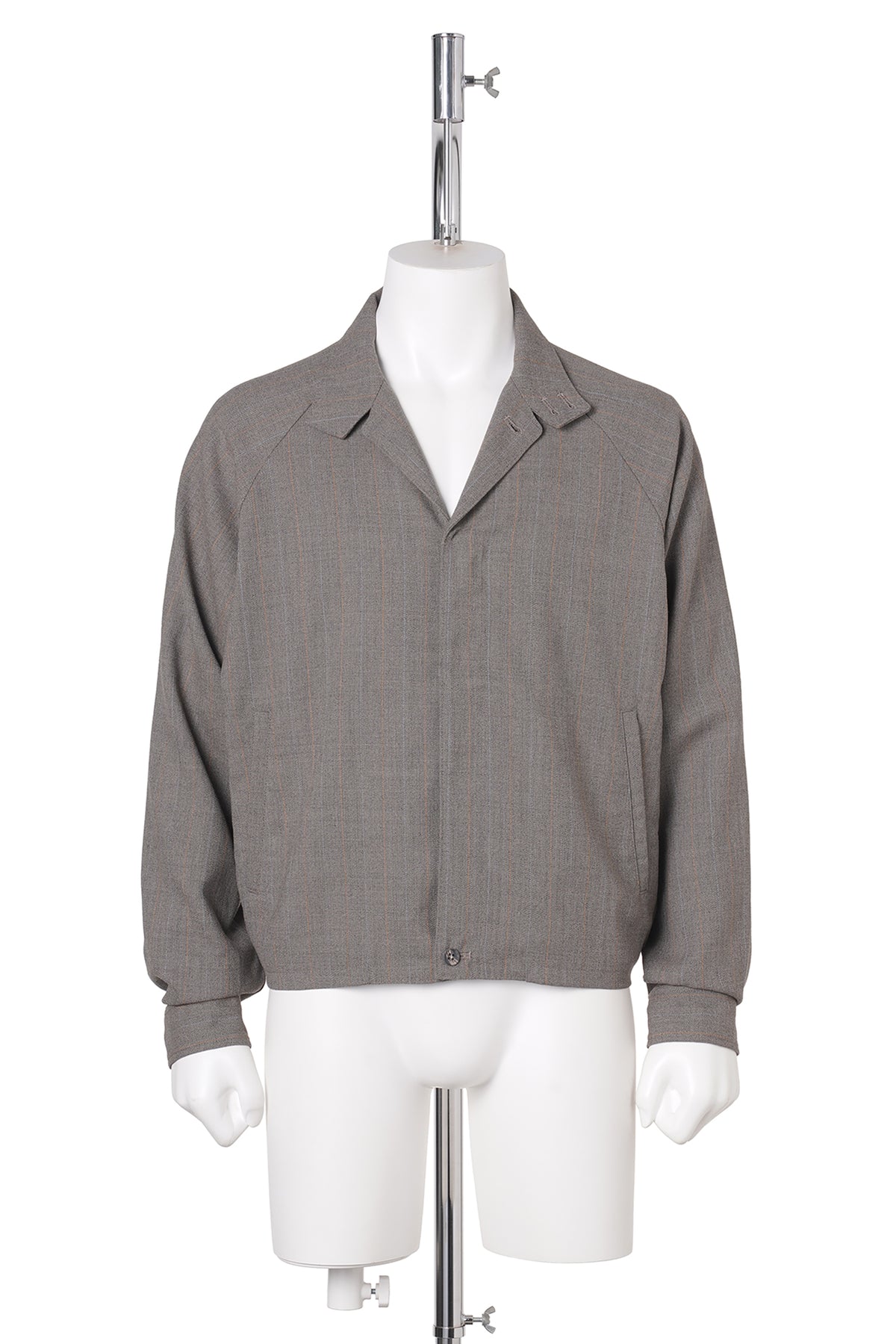 MEGLANGE STRIPE TRUCKER JACKET / GREY STRIPE