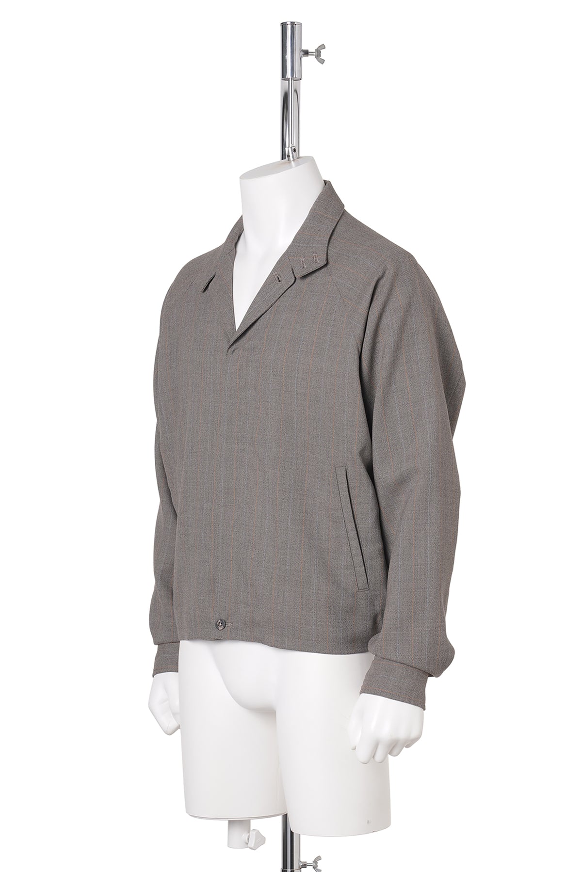 MEGLANGE STRIPE TRUCKER JACKET / GREY STRIPE