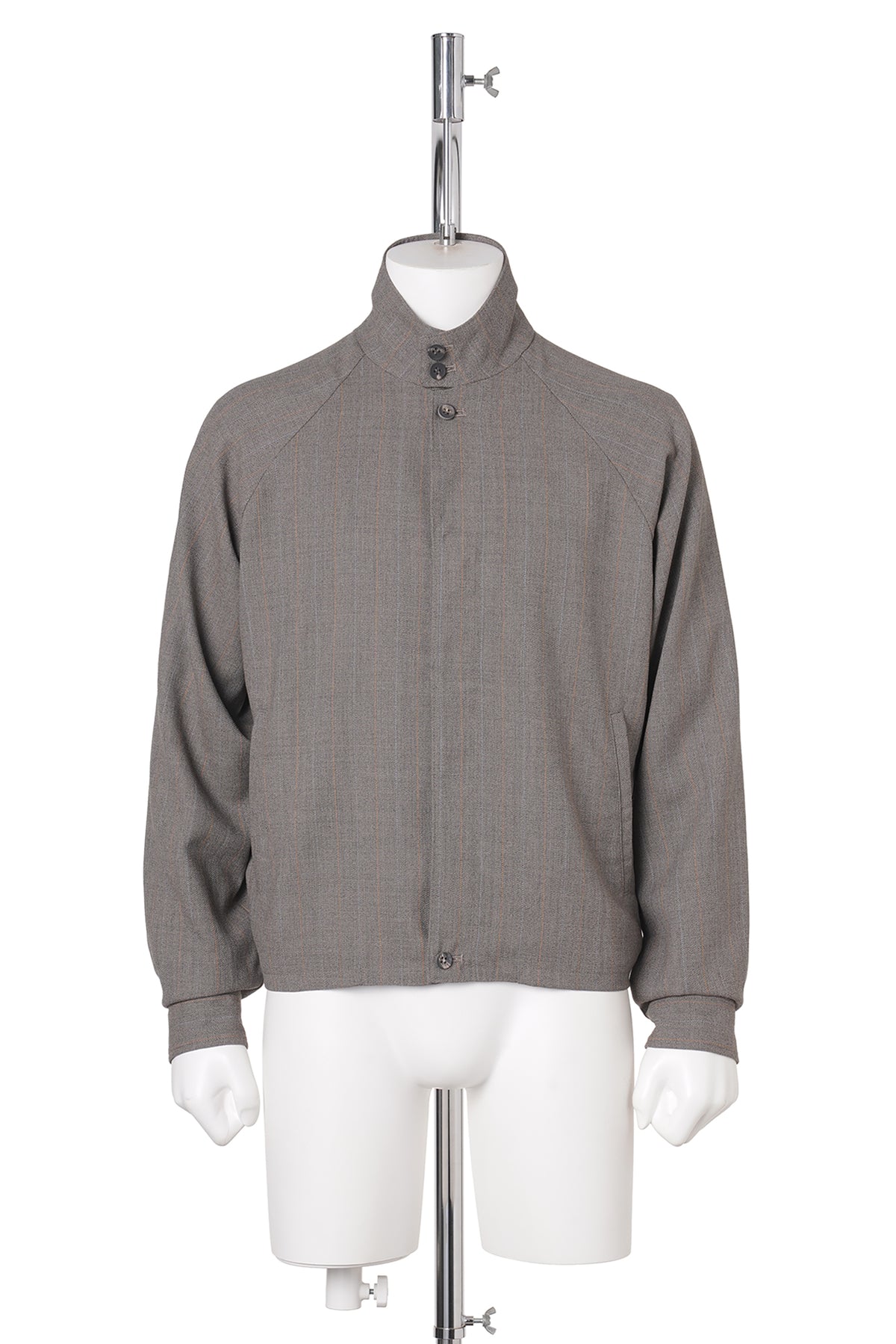 MEGLANGE STRIPE TRUCKER JACKET / GREY STRIPE