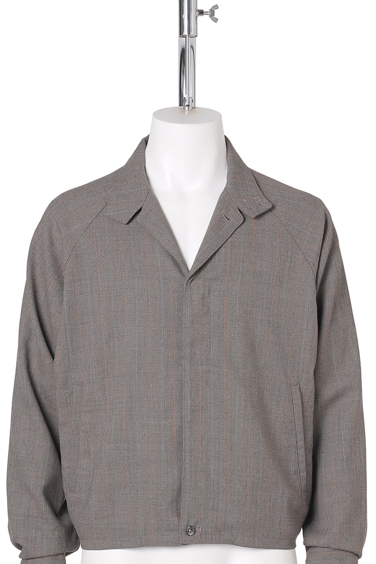 MEGLANGE STRIPE TRUCKER JACKET / GREY STRIPE