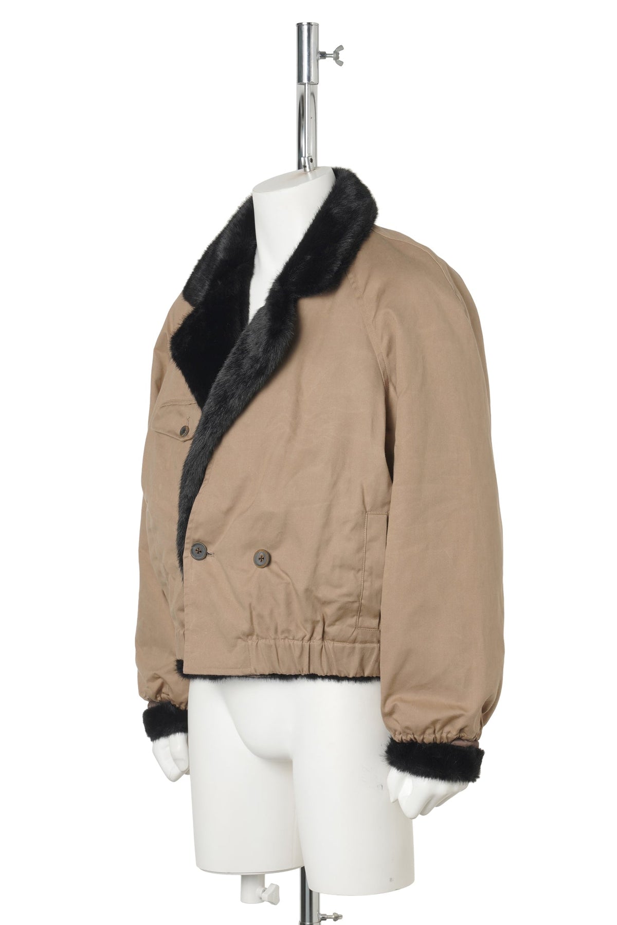 FAKE FUR REVIRSIBLE BLOUSON / BEIGE/BROWN