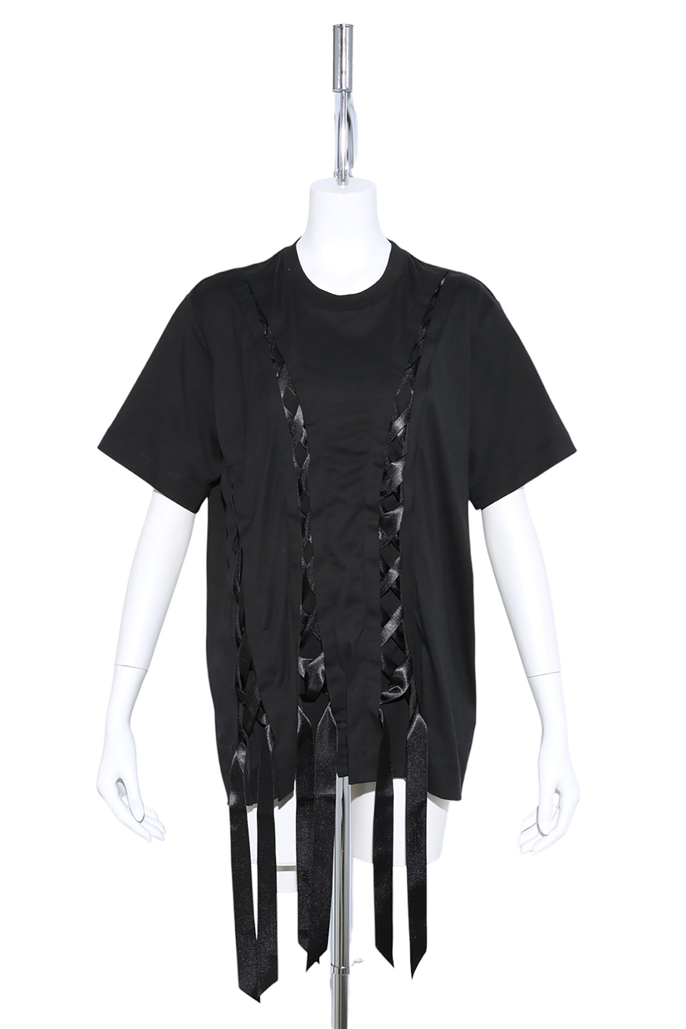 UNRAVELING RIBBON T-SHIRT / BLACK