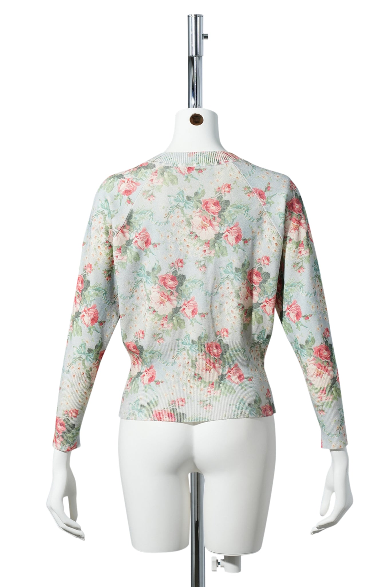 SHRUNKEN FLORAL KNIT CARDIGAN / 999:BABY BOUQUET