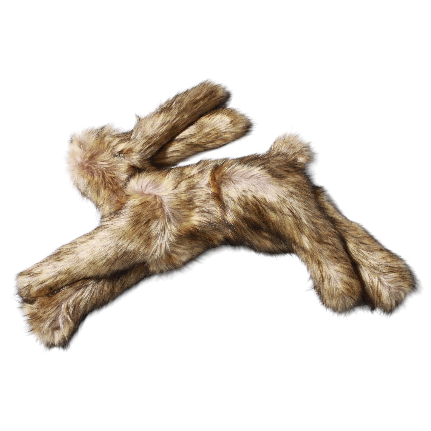 FAUX FUR HARE CROSSBODY BAG / BROWN/CLEAR