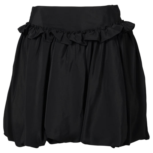 GATHERED BUBBLE MINI SKIRT / 150:BLACK