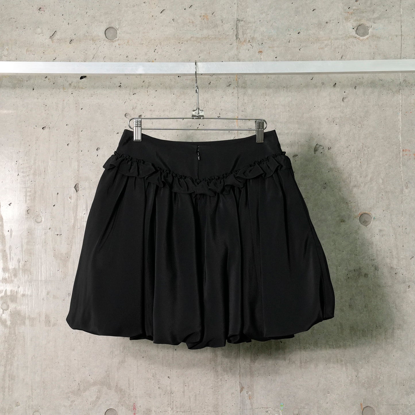 GATHERED BUBBLE MINI SKIRT / 150:BLACK