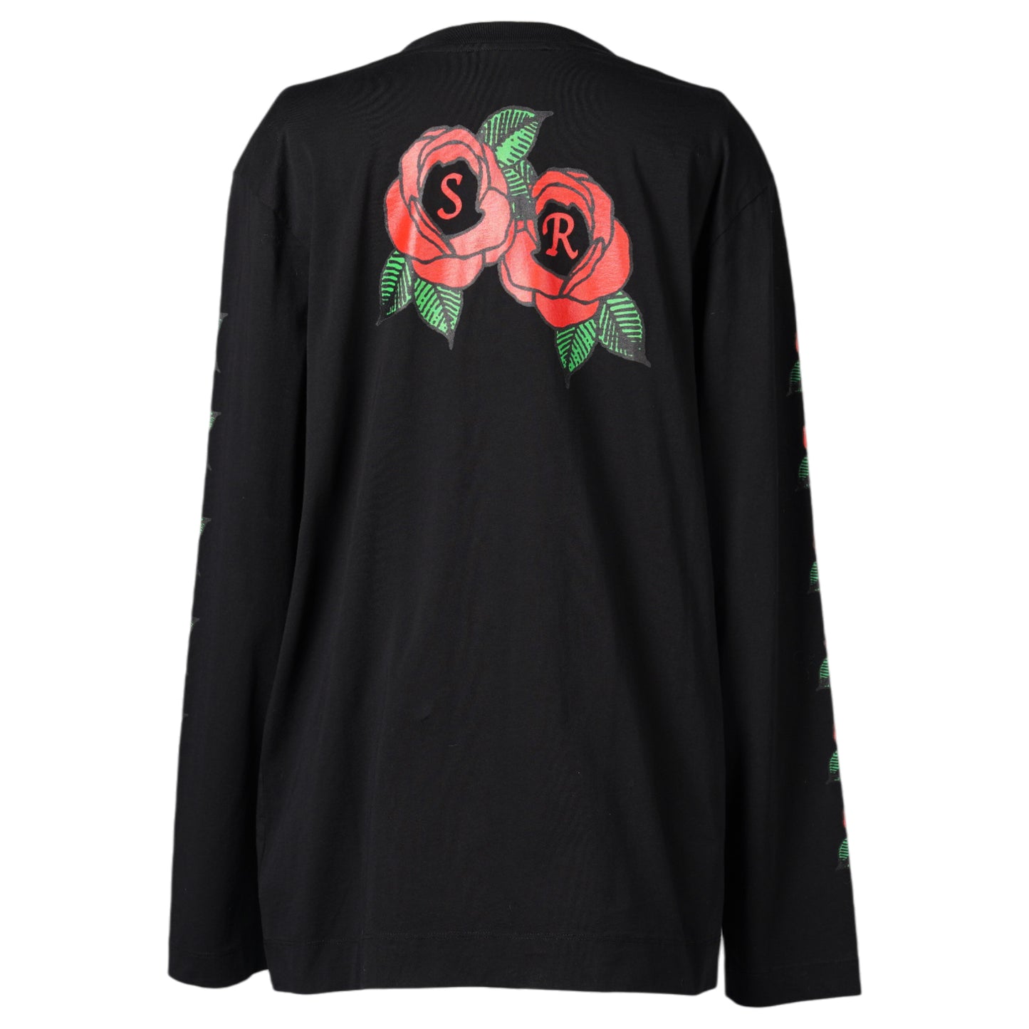 CLUSTER ROSE LOGO PRINT LONG SLEEVE T-SHIRT / 150:BLACK