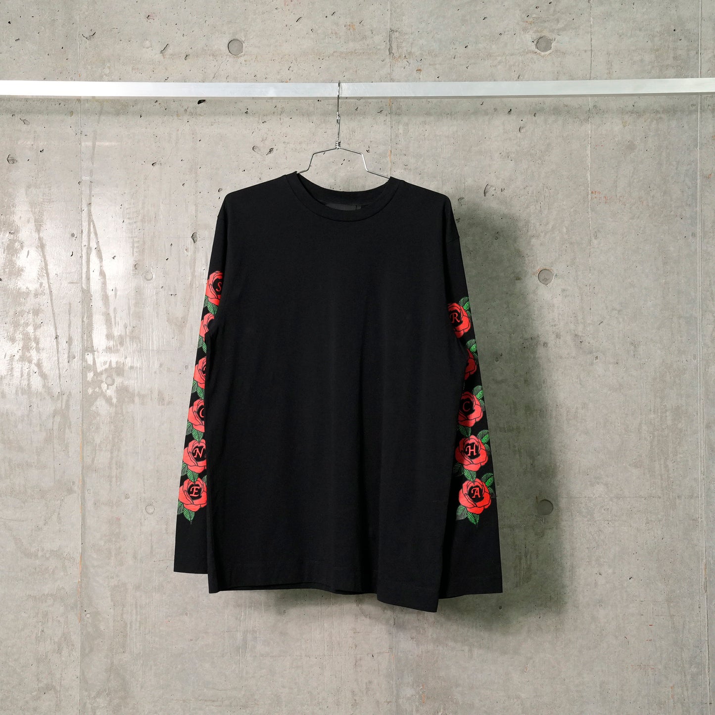 CLUSTER ROSE LOGO PRINT LONG SLEEVE T-SHIRT / 150:BLACK