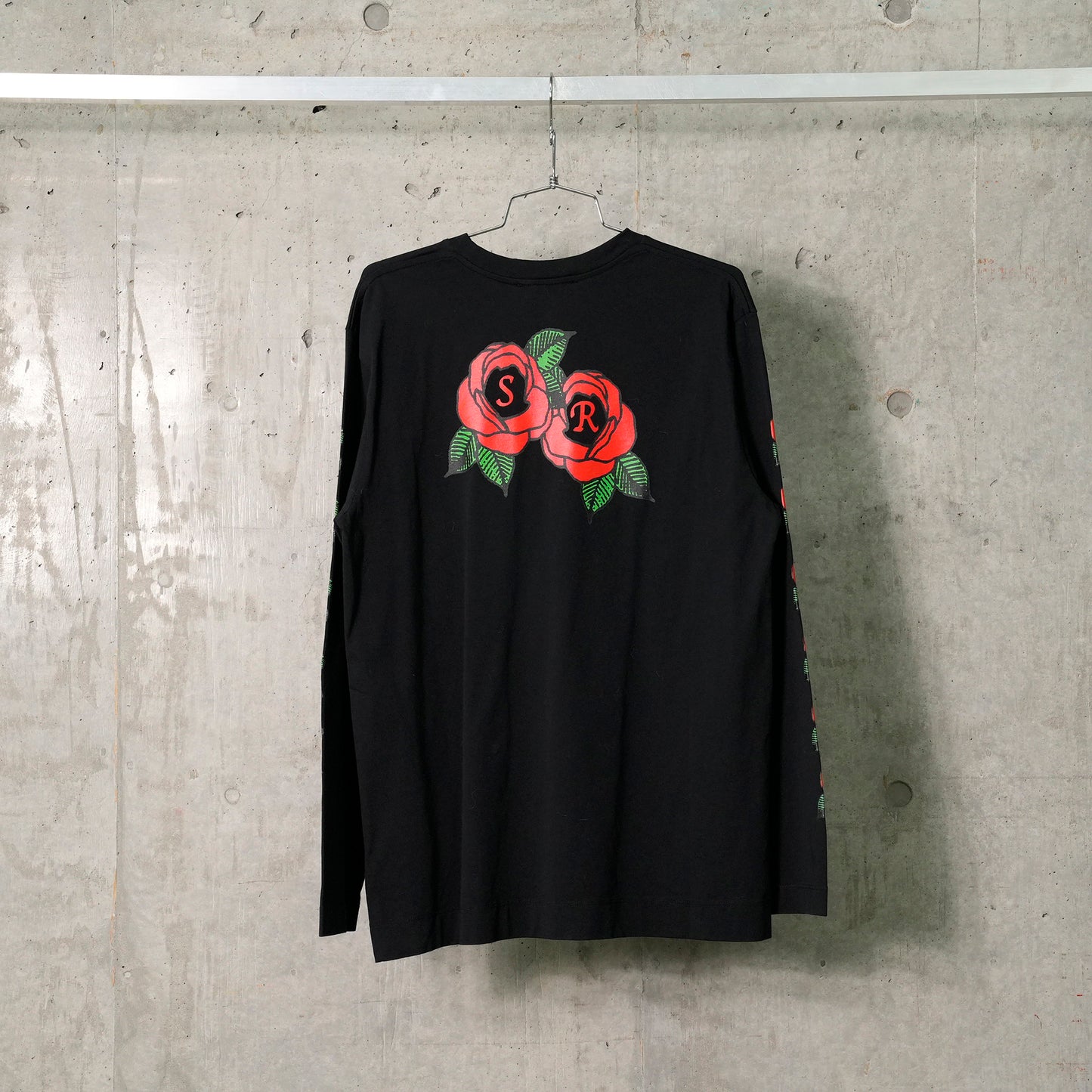 CLUSTER ROSE LOGO PRINT LONG SLEEVE T-SHIRT / 150:BLACK